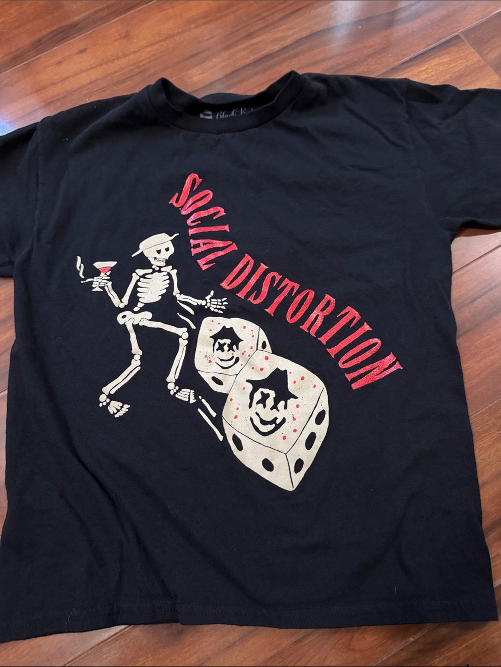 Social Distortion vintage Black Graphic Tee with Skeleton & Dice